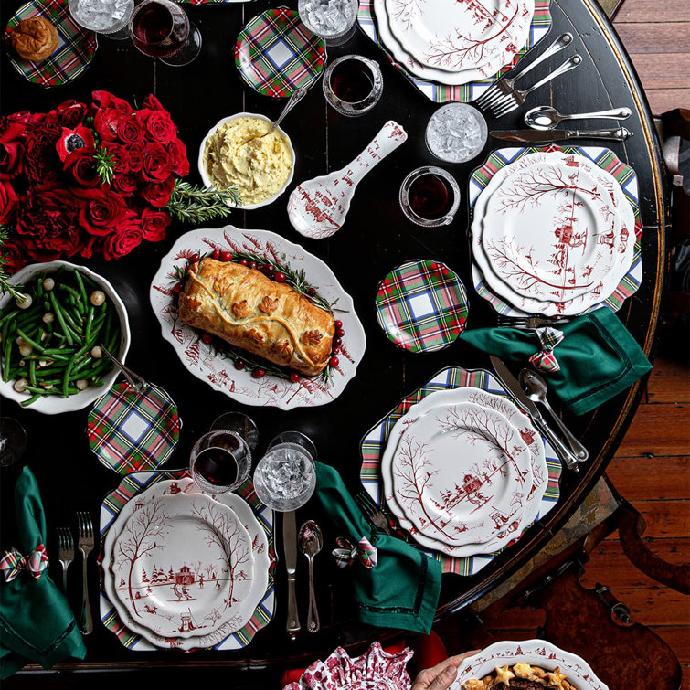 Stewart Tartan 13" Scalloped Ceramic Serving Bowl