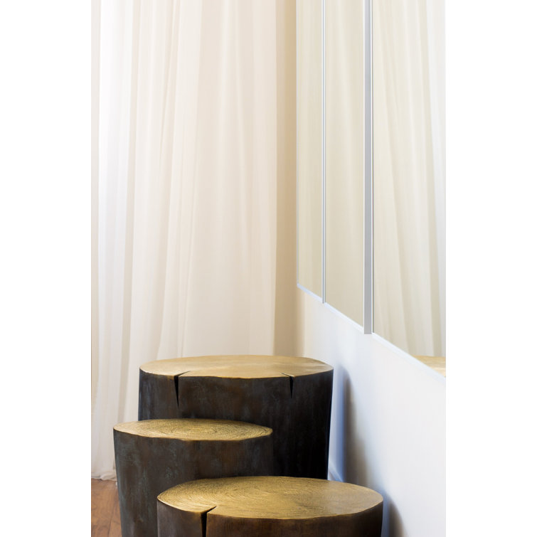 Rustic Round Brown Brass Etched Stool