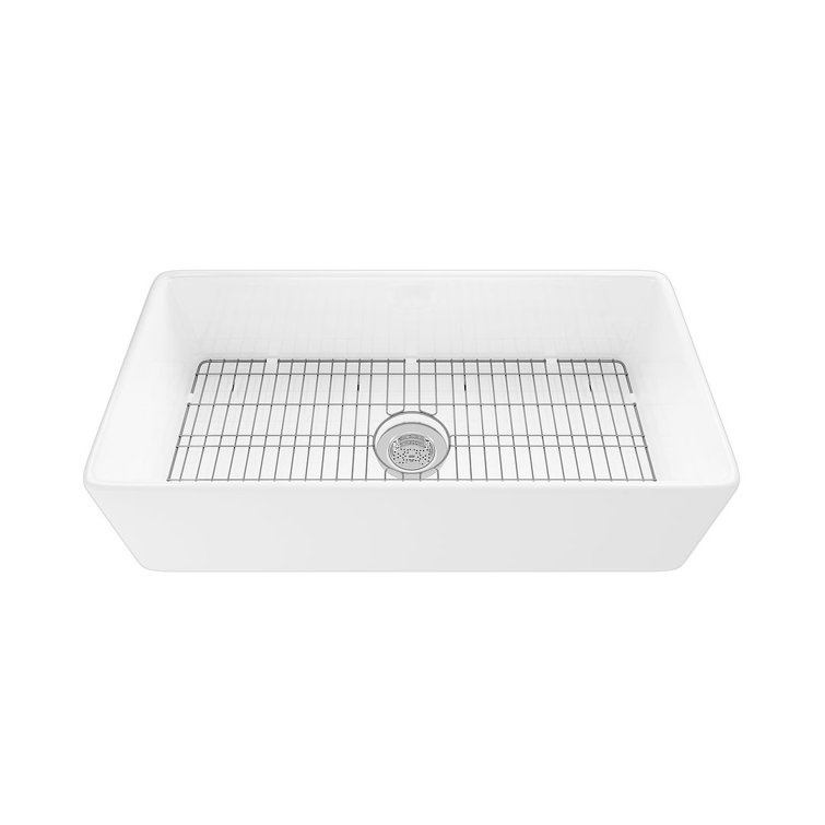Denbigh 36'' White Fireclay Farmhouse Single Bowl Sink