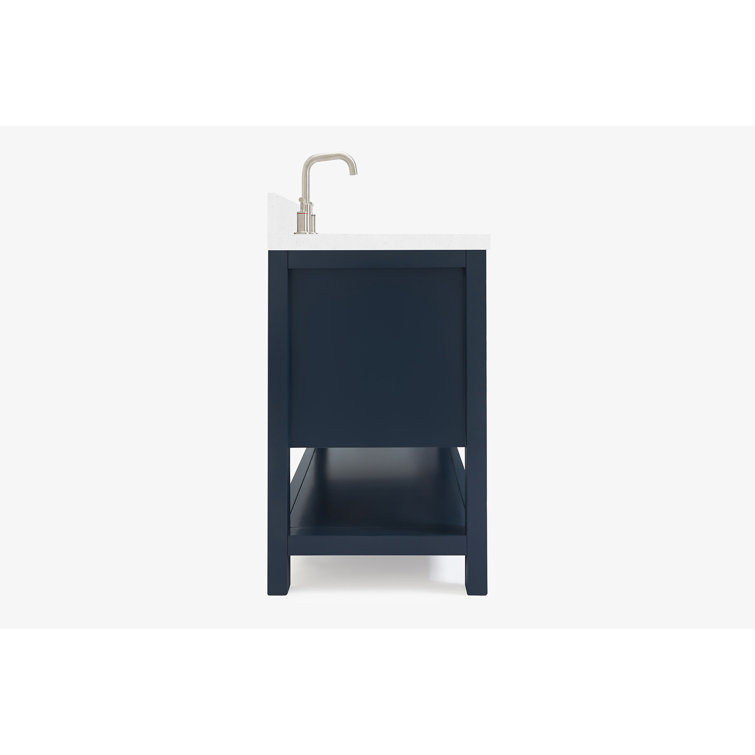 Midnight Blue 54" Freestanding Single Basin Vanity with Quartz Top