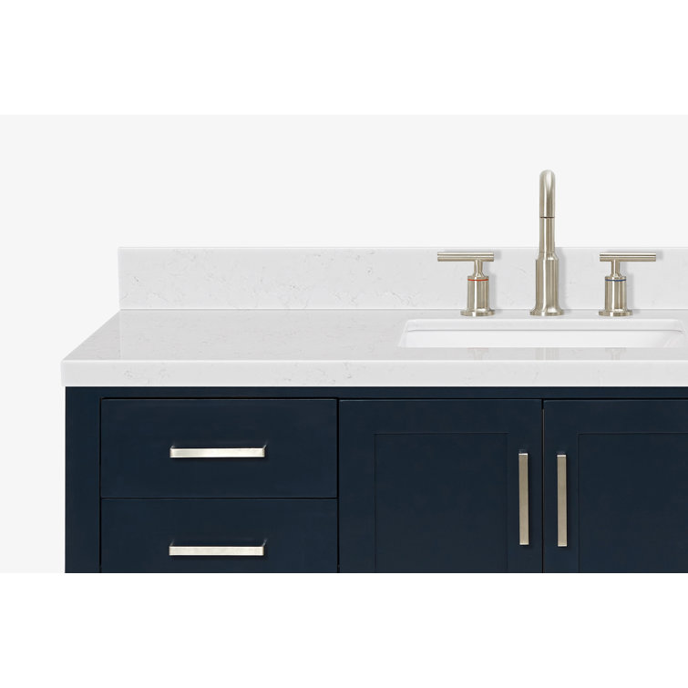 Midnight Blue 54" Freestanding Single Basin Vanity with Quartz Top