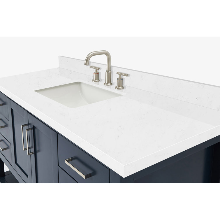 Midnight Blue 54" Freestanding Single Basin Vanity with Quartz Top