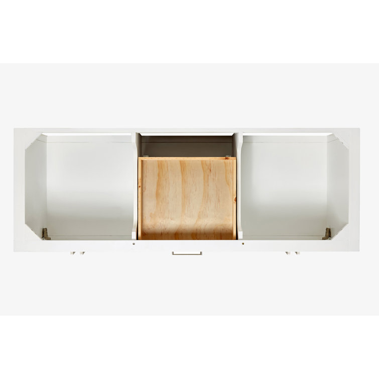 Magnolia 60" White Double Sink Freestanding Vanity with Quartz Top