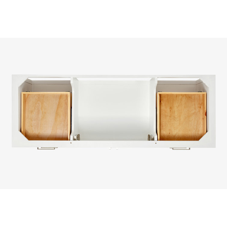 White 60" Single Sink Bathroom Vanity with Carrara Quartz Top