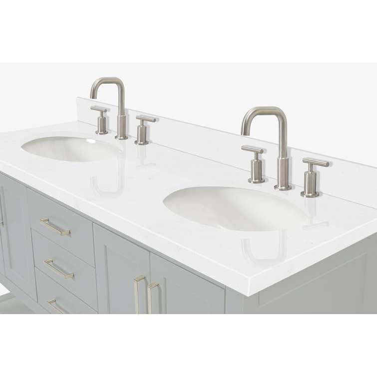 Magnolia Gray 60" Freestanding Double Sink Vanity with Quartz Top