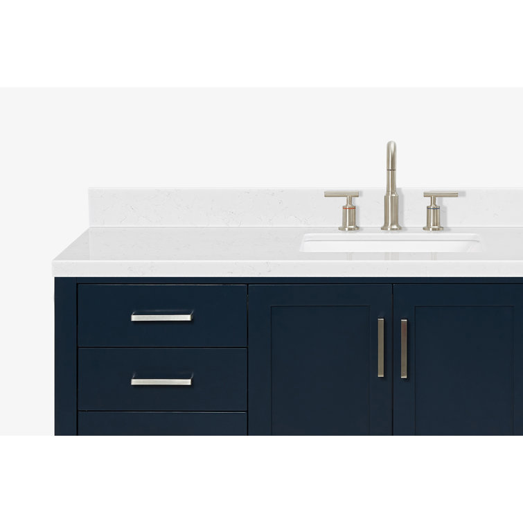 Midnight Blue 60" Single Sink Vanity with Quartz Top