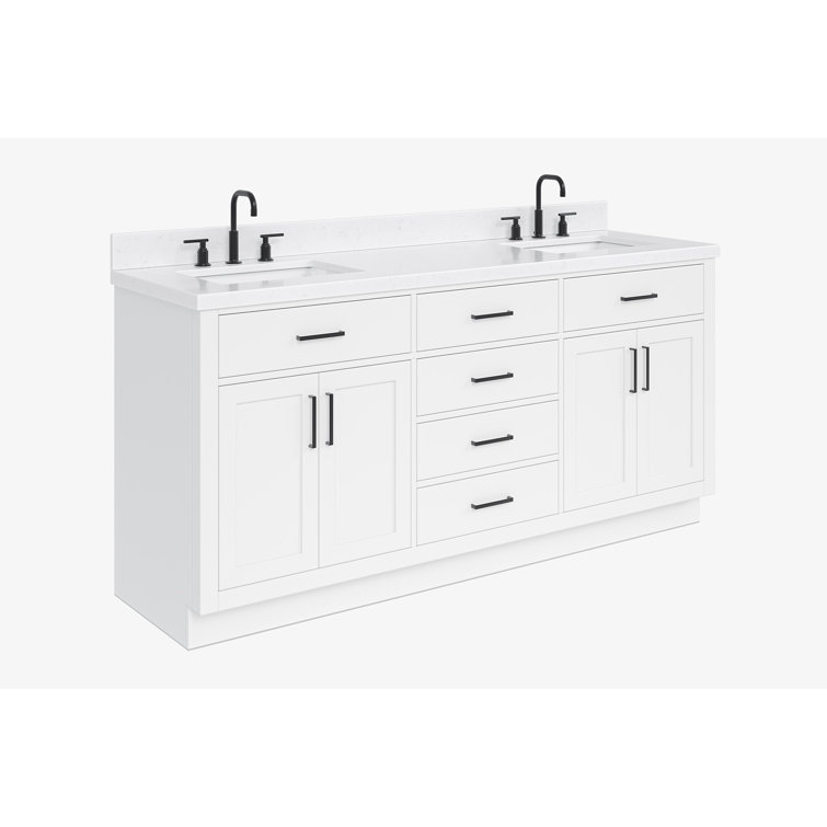 Hepburn 72" White Freestanding Double Basin Vanity Set