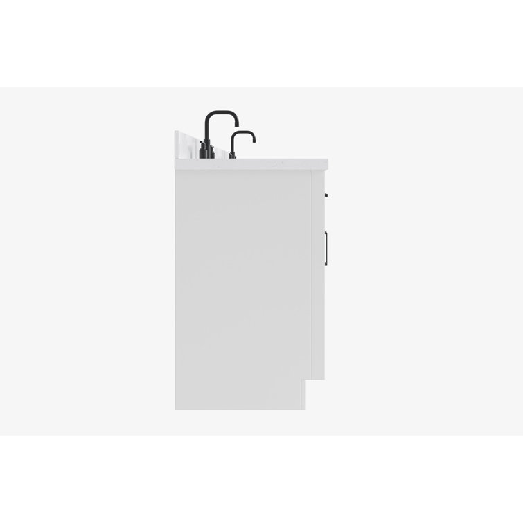 Hepburn 72" White Freestanding Double Basin Vanity Set