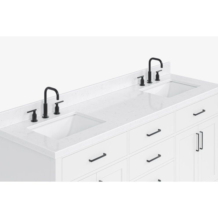 Hepburn 72" White Freestanding Double Basin Vanity Set