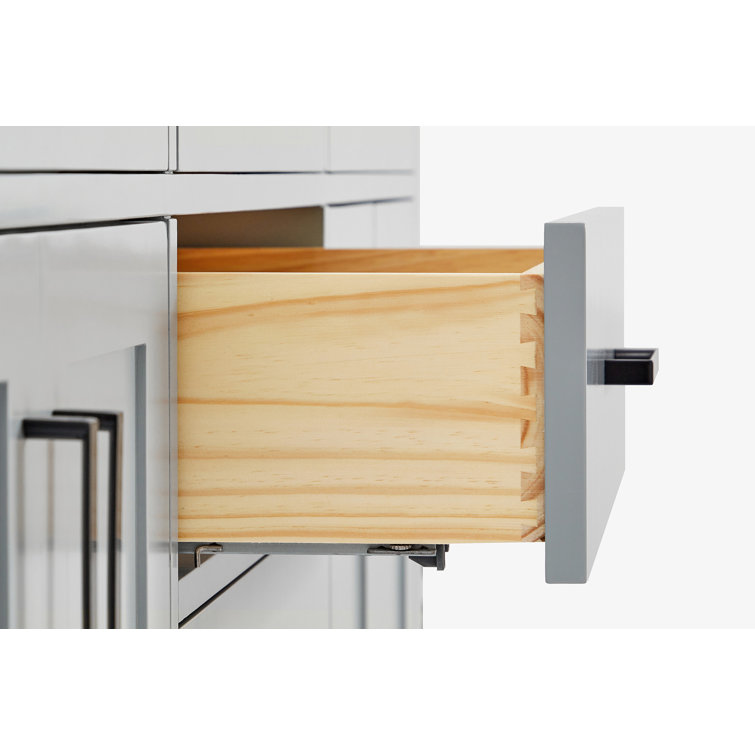 Gray Double Bathroom Vanity with Quartz Top and Storage