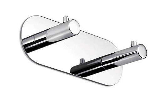 Polished Chrome Wall Mounted Double Towel/Robe Hook