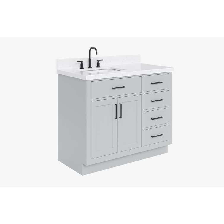 Hepburn 42" Gray Hardwood Freestanding Single Basin Vanity