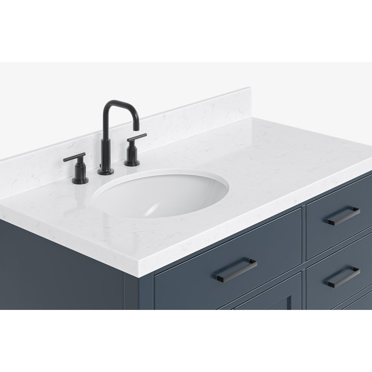 Midnight Blue 42" Freestanding Single Basin Vanity Set with Hardwood Plywood