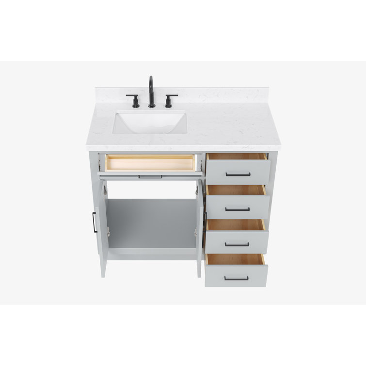 Hepburn 42" Gray Hardwood Freestanding Single Basin Vanity