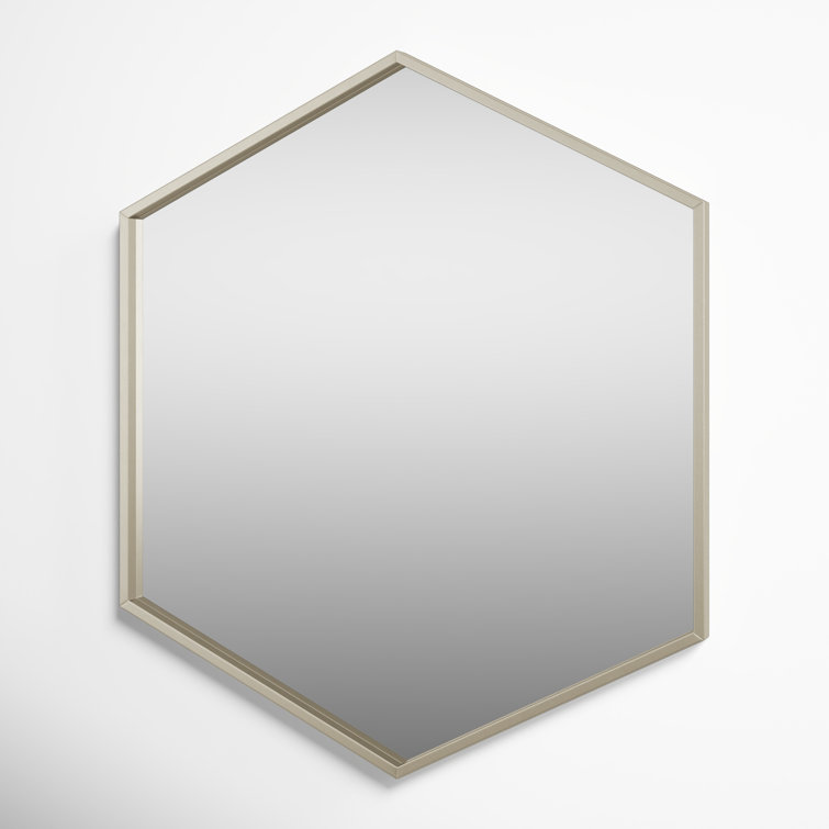 Elegant Silver Hexagon 29" Bathroom Wall Mirror