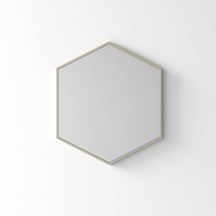 Elegant Silver Hexagon 29" Bathroom Wall Mirror