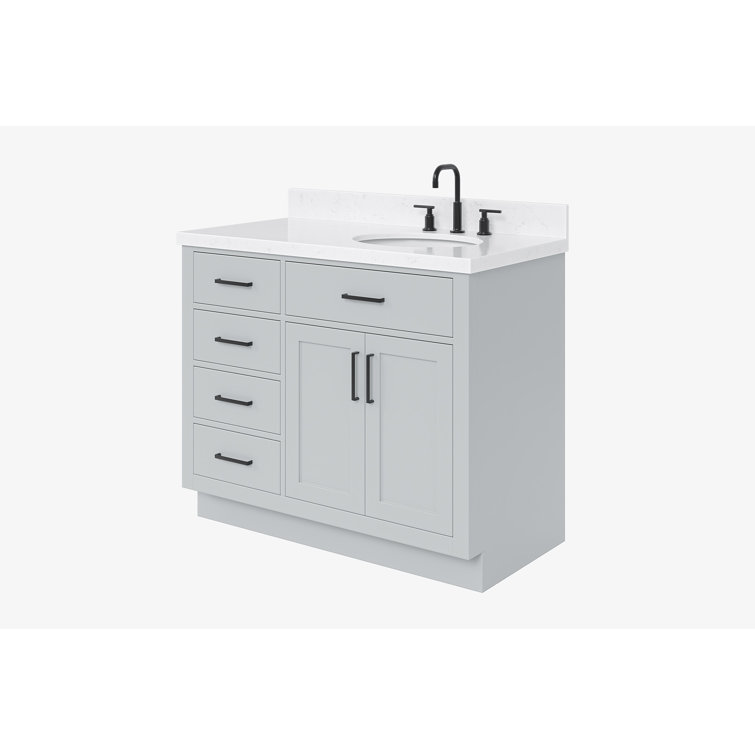 Hepburn 42" Gray Hardwood Freestanding Single Basin Vanity
