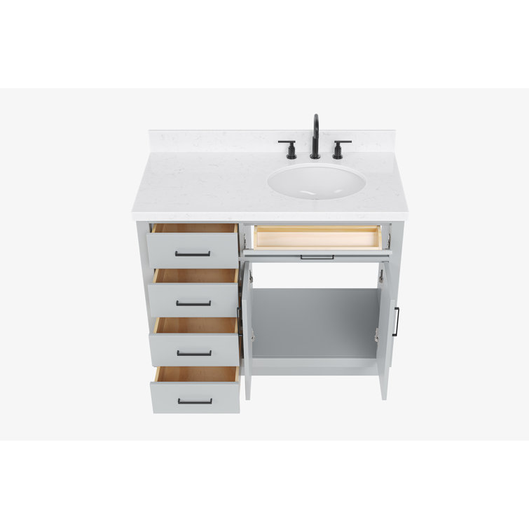 Hepburn 42" Gray Hardwood Freestanding Single Basin Vanity