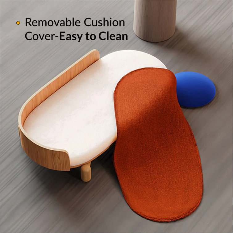 Large Elevated Wooden Pet Sofa with Red Cushion