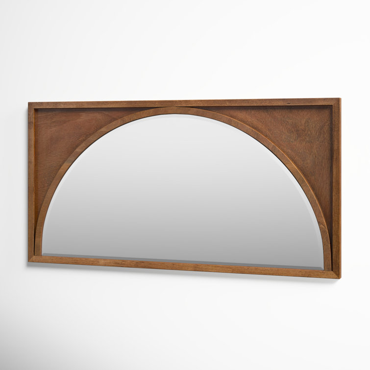 Andover Light Brown Solid Wood Full-Length Arch Mirror