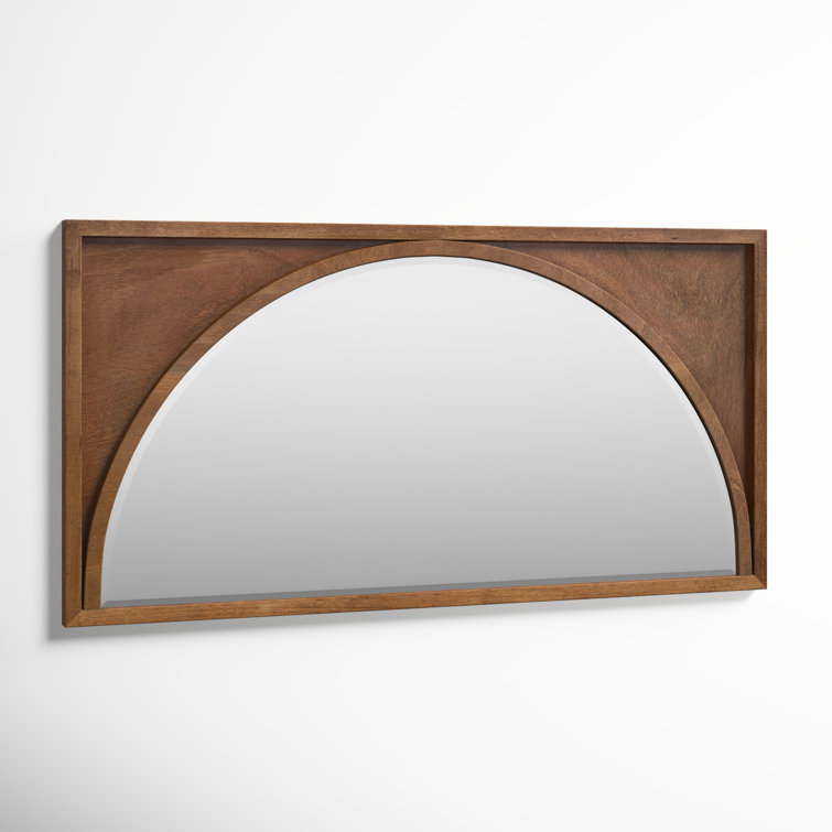 Andover Light Brown Solid Wood Full-Length Arch Mirror