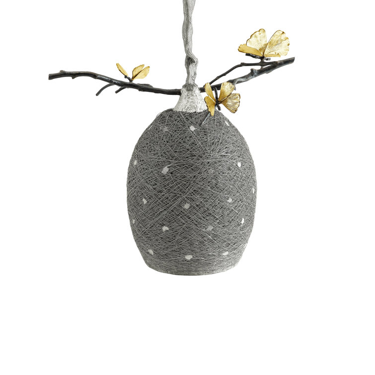 Oxidized Bronze Crystal Cocoon 17" LED Pendant Light