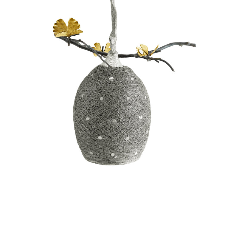 Oxidized Bronze Crystal Cocoon 17" LED Pendant Light