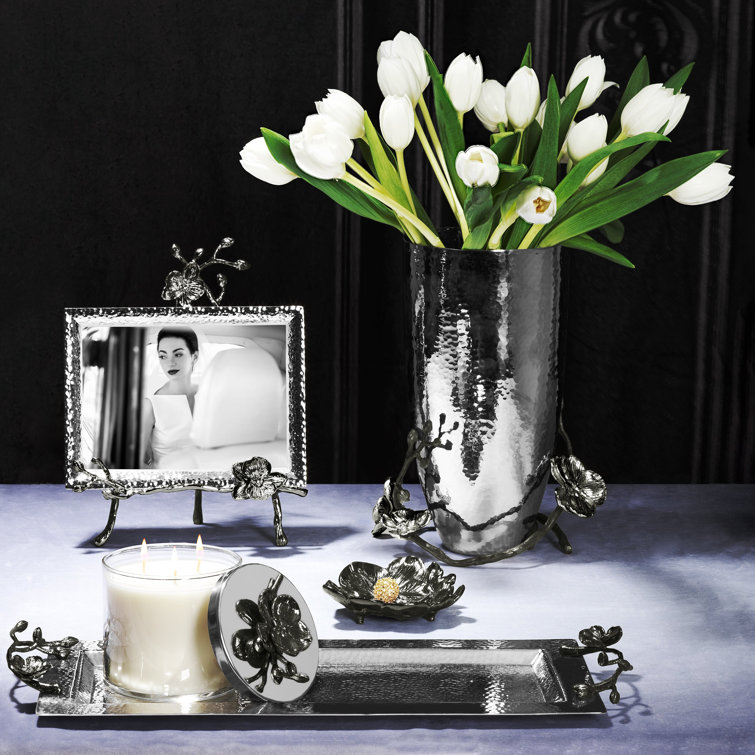 Silver Rectangular Stainless Steel Orchid Tray