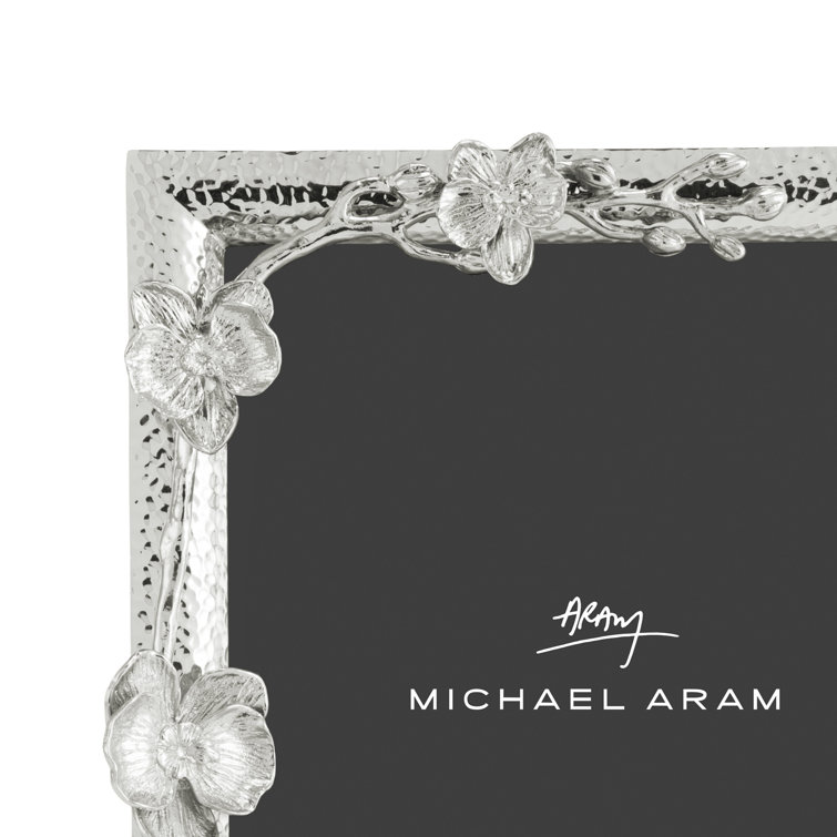 White Orchid 8x10 Metal Picture Frame