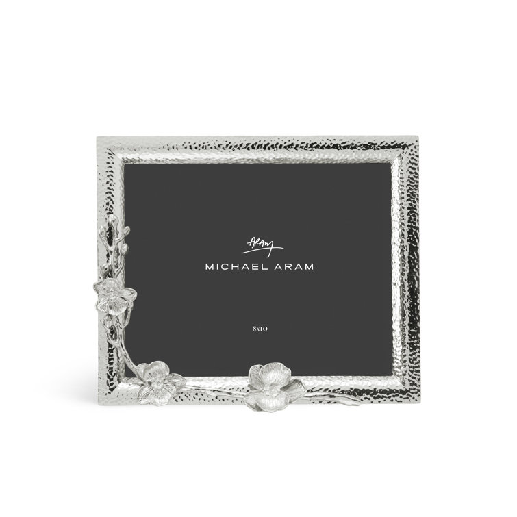 White Orchid 8x10 Metal Picture Frame