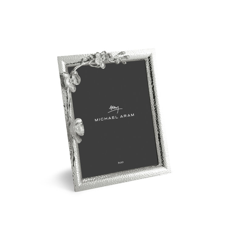 White Orchid 8x10 Metal Picture Frame