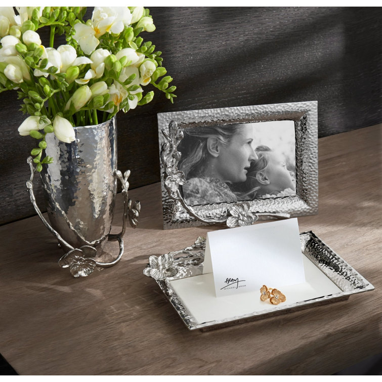 Ethereal Grace White Metal Cylinder Table Vase
