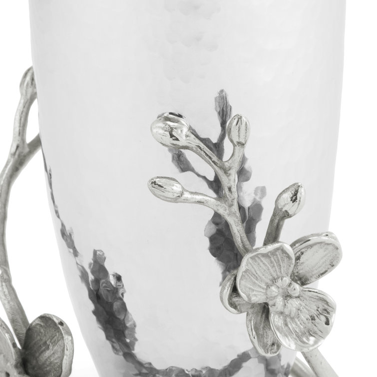 Ethereal Grace White Metal Cylinder Table Vase