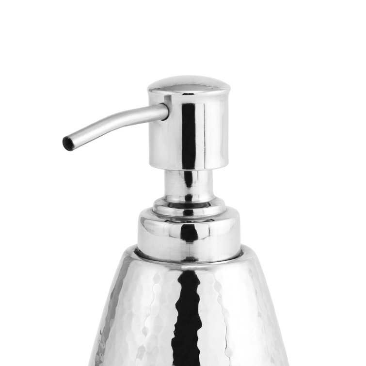 Silver Hammered Metal Orchid Soap Dispenser