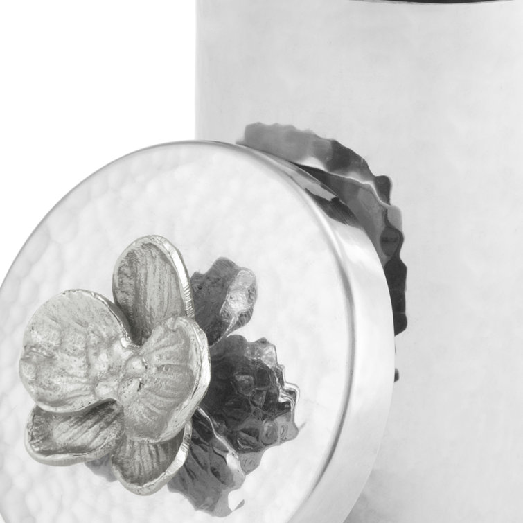 Elegant Silver Orchid Freestanding Bathroom Accessory Set