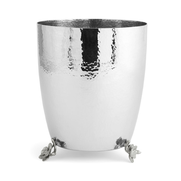 White Orchid Stainless Steel Waste Basket