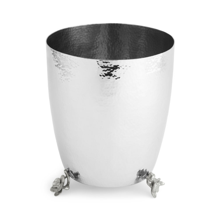 White Orchid Stainless Steel Waste Basket