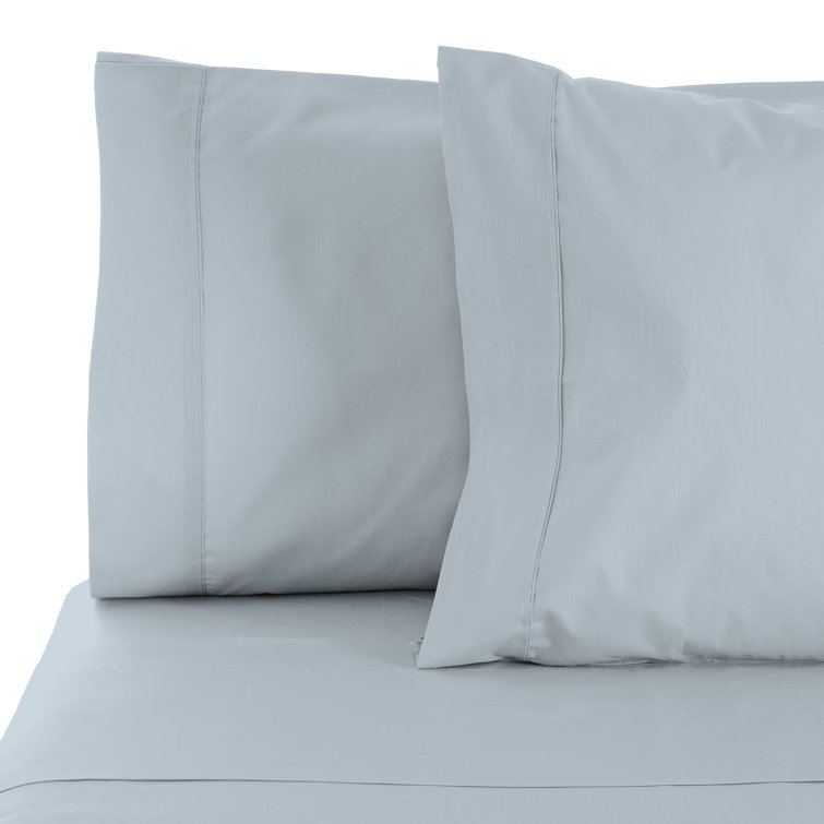 Light Blue King Size Cotton Sateen Pillowcase Set