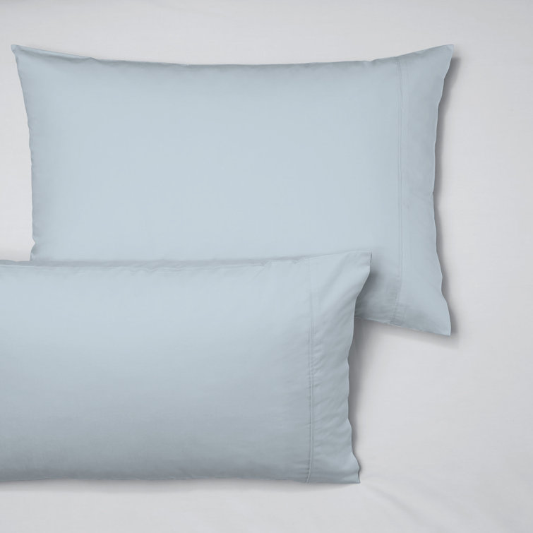 Light Blue King Size Cotton Sateen Pillowcase Set