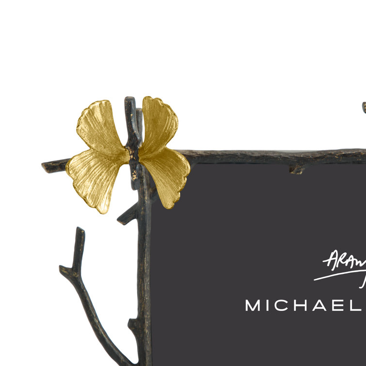 Butterfly Ginkgo Gold-Tone Metal 5x7 Picture Frame