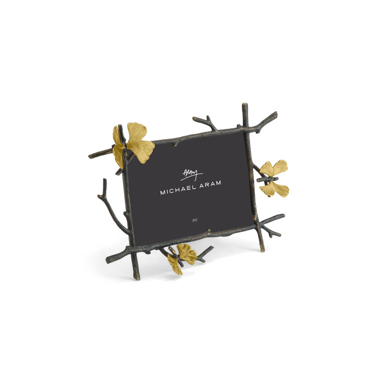 Butterfly Ginkgo Gold-Tone Metal 5x7 Picture Frame