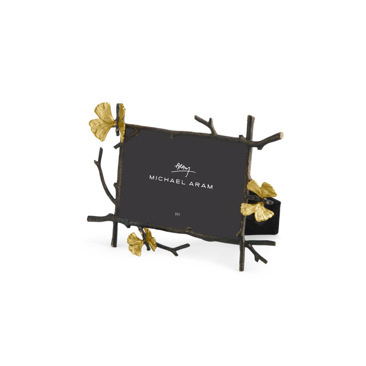 Butterfly Ginkgo Gold-Tone Metal 5x7 Picture Frame
