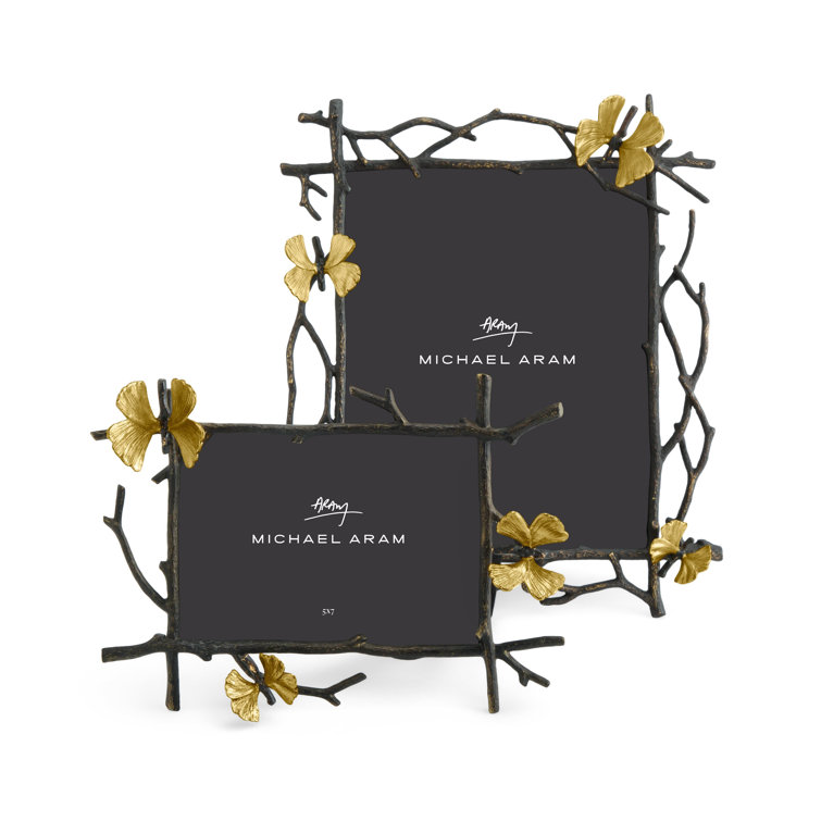 Butterfly Ginkgo Gold-Tone Metal 5x7 Picture Frame