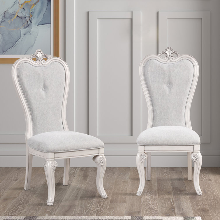 Mist Gray Velvet Upholstered Tufted Side Chair Set