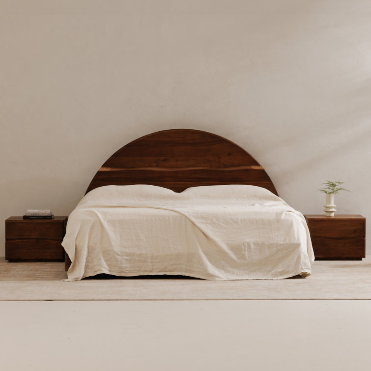 Watson Modern King Bed with Live-Edge Acacia Wood Frame
