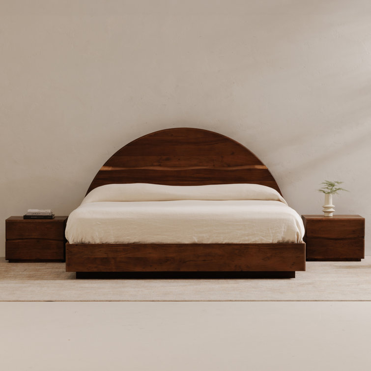 Watson Modern King Bed with Live-Edge Acacia Wood Frame