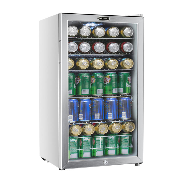 Sleek 121-Can Capacity Stainless Steel Beverage Chiller with Touch Control