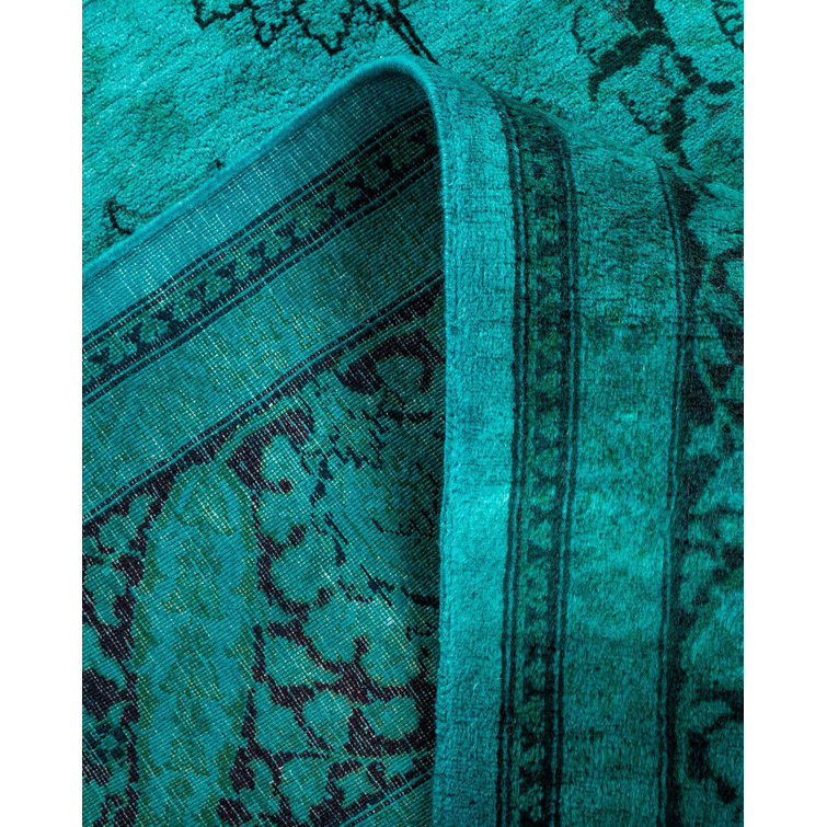 Hand-Knotted Blue Wool 6' 2" x 9' 0" Area Rug