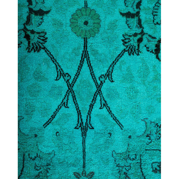 Hand-Knotted Blue Wool 6' 2" x 9' 0" Area Rug