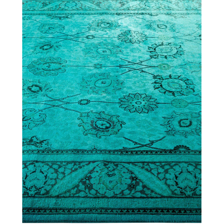 Hand-Knotted Blue Wool 6' 2" x 9' 0" Area Rug